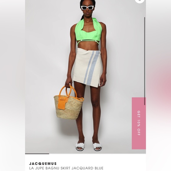 NEW WITH TAGS FABULOUS JACQUEMUS LA JUPE BAGNU SKIRT IN JACQUARD BLUE - Picture 2 of 6